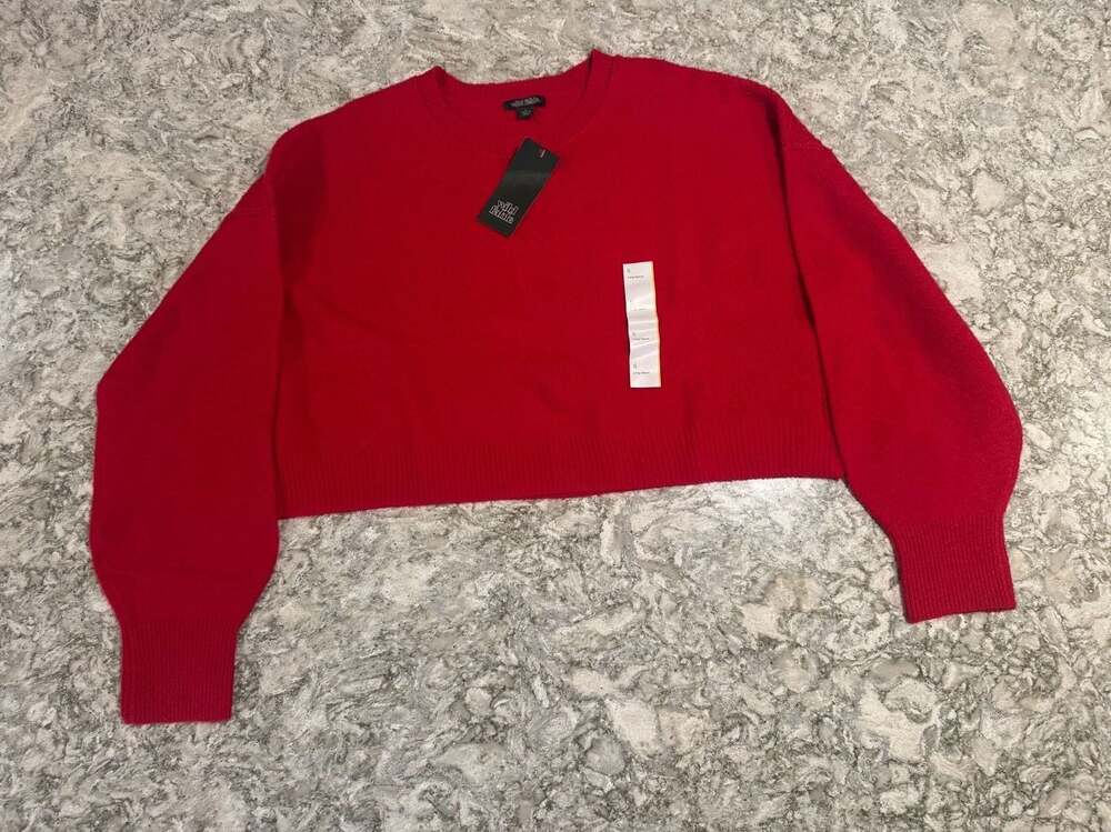Wild Fable Red Long Sleeve Crop Sweater Size S